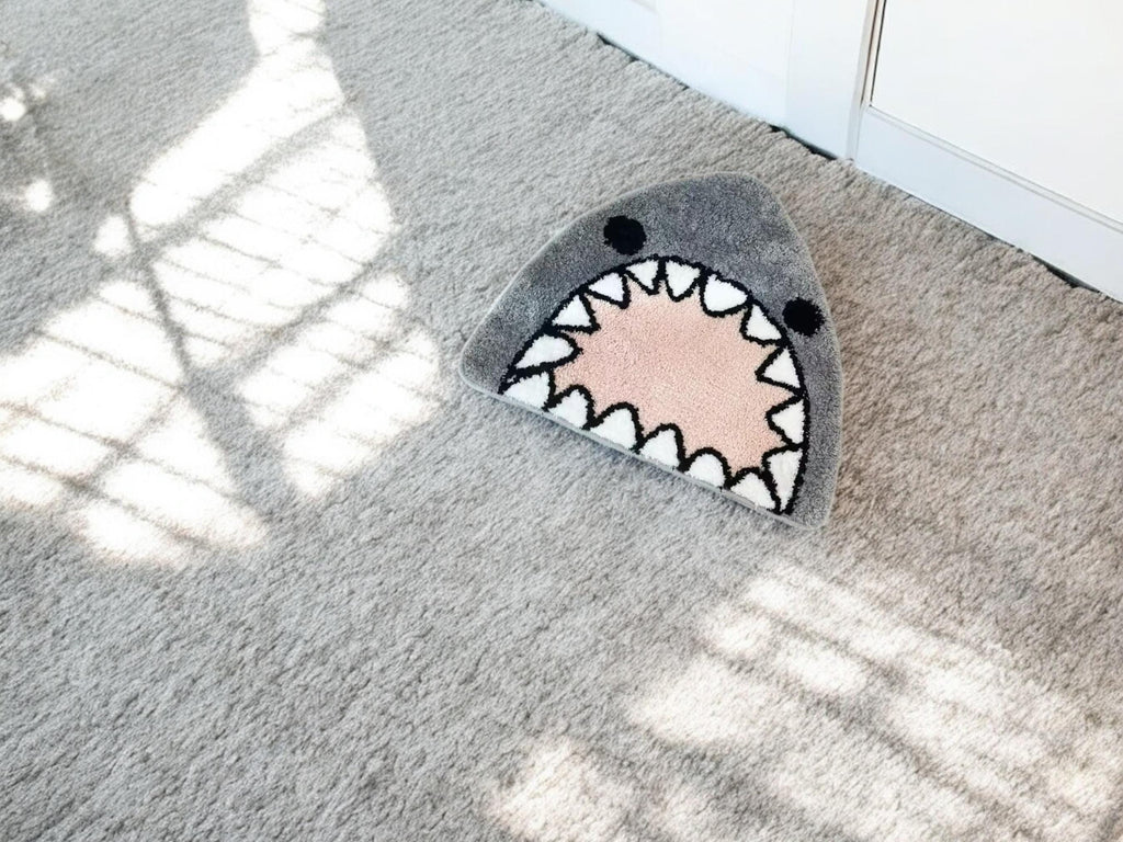 Shark Bathroom Mat – Soft Cartoon Anti-slip Plush Floor Rug For Kids’ Bathroom Or Home Decor