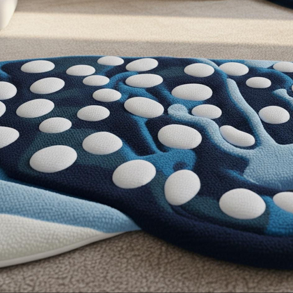 Handmade Whale Shaped Tufted Rug | 3d Kids Room Carpet | Ocean Animal Nursery Rug | Soft Custom Tufted Floor Mat | Cute Marine Theme Playroo